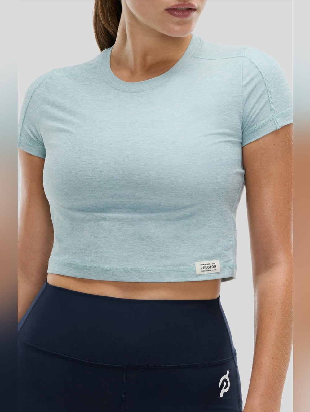 NWT Peloton Dreamblend Baby Tee In Soft Blue Size Medium